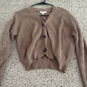 tan button up sweater size small